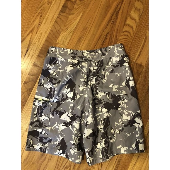 Under Armour Mens Board Shorts Unlined Swim Trunks Gray Yellow 30 Camo - Picture 2 of 4